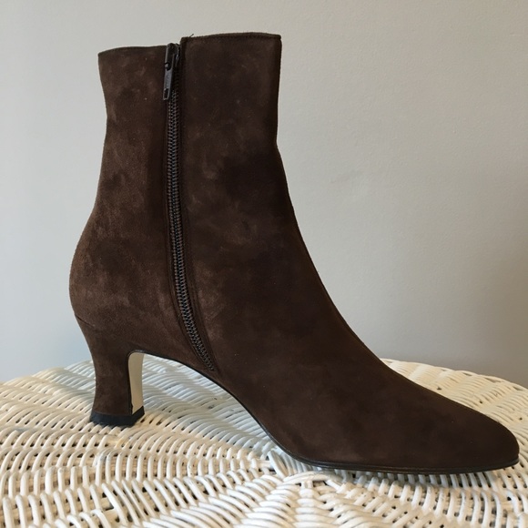 NEW Vintage PROXY Suede Side Zip Booties Soutache NWOT - Picture 7 of 13